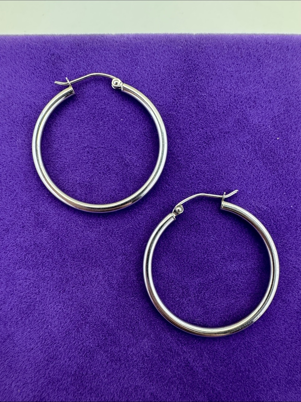 💛 Classic 14k White Gold Hoop Earrings | Timeless Luxury